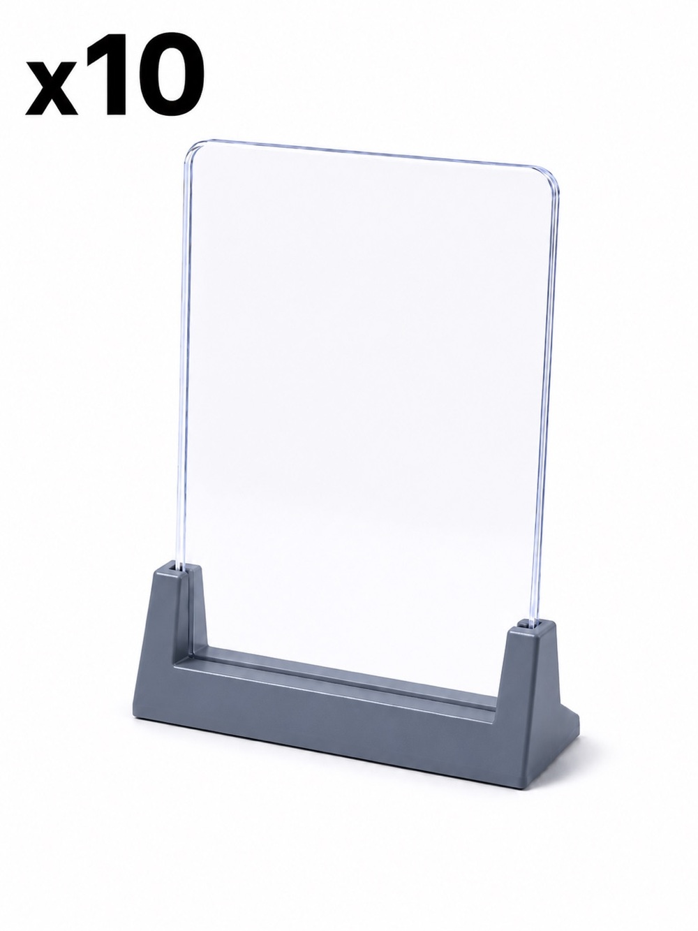 (10) Grey Trading Card Single Top Loader Display Stand (Set of 10)